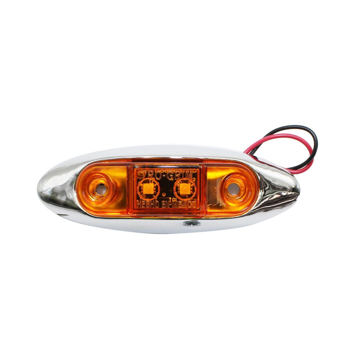 TRO GRIM - FOCO LATERAL LED OVALADO AMBAR 12 Y 24 VOLTS