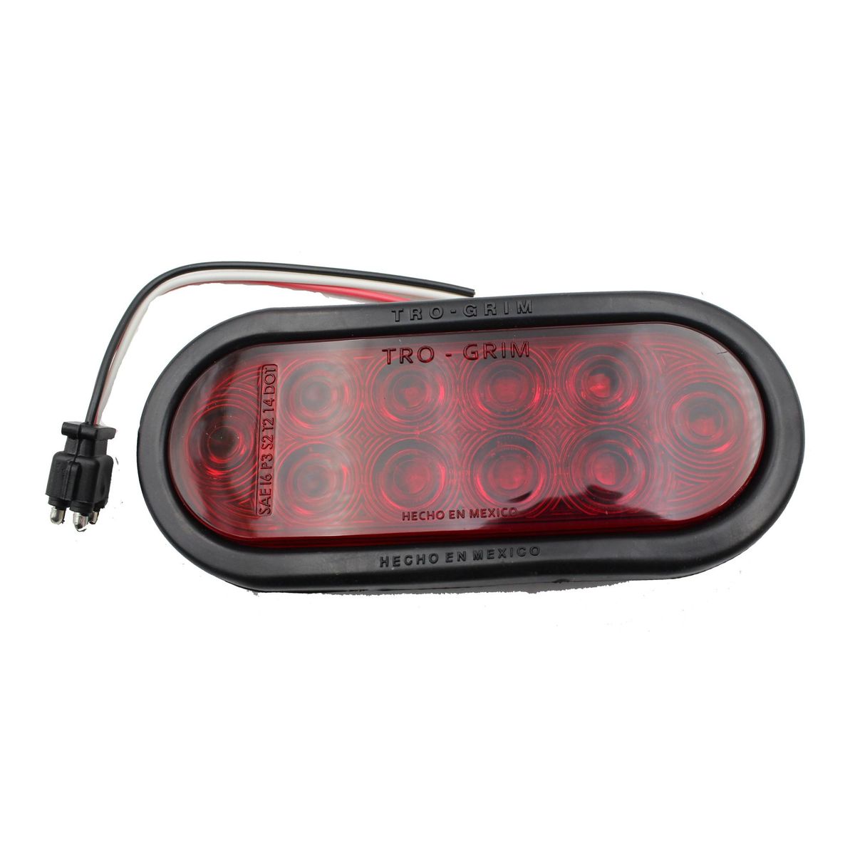 TRO GRIM - FOCO LATERAL LED OVALADO ROJO 12 Y 24 VOLTS