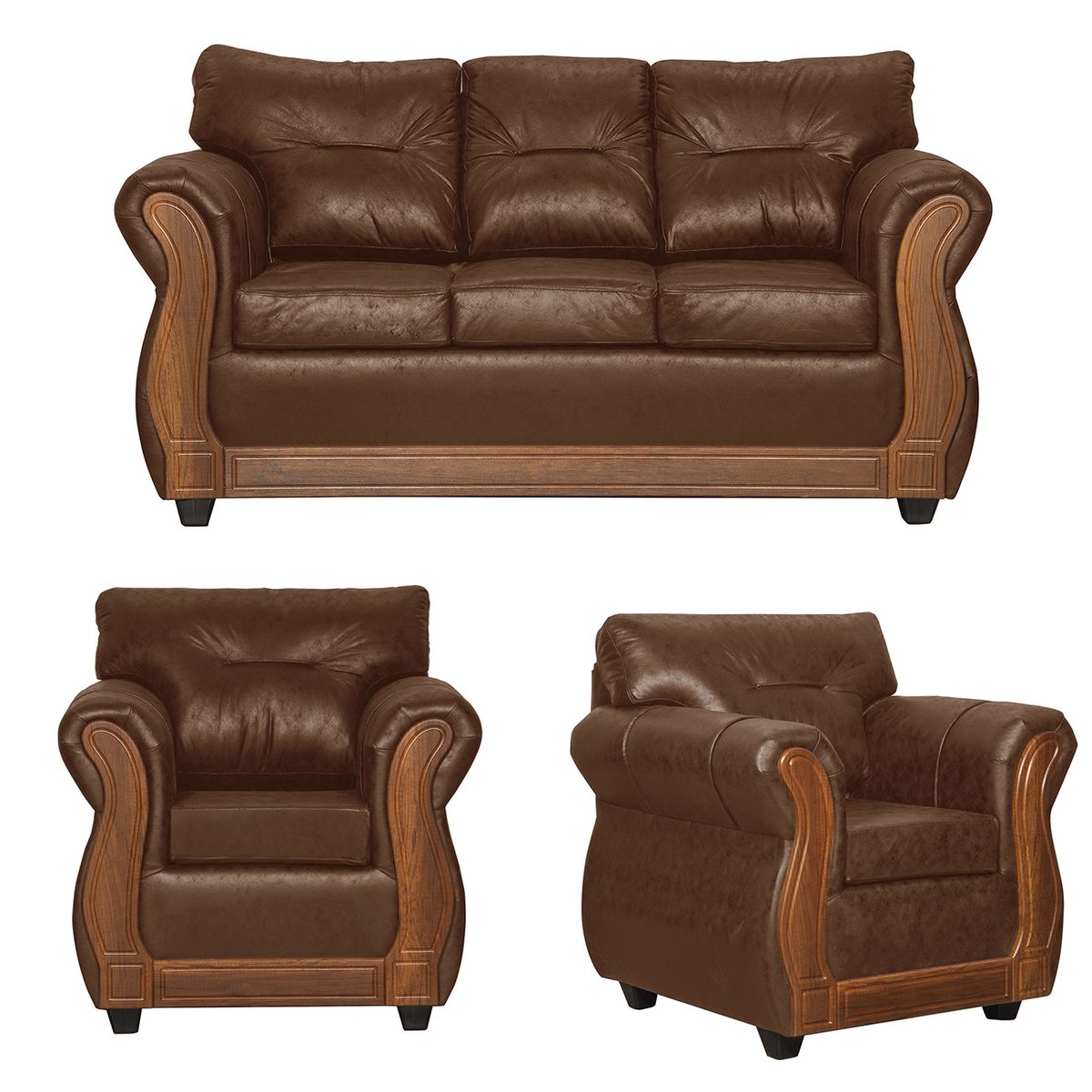 BLACK FACTORY - Juego de Living 3 1 1 Toronto