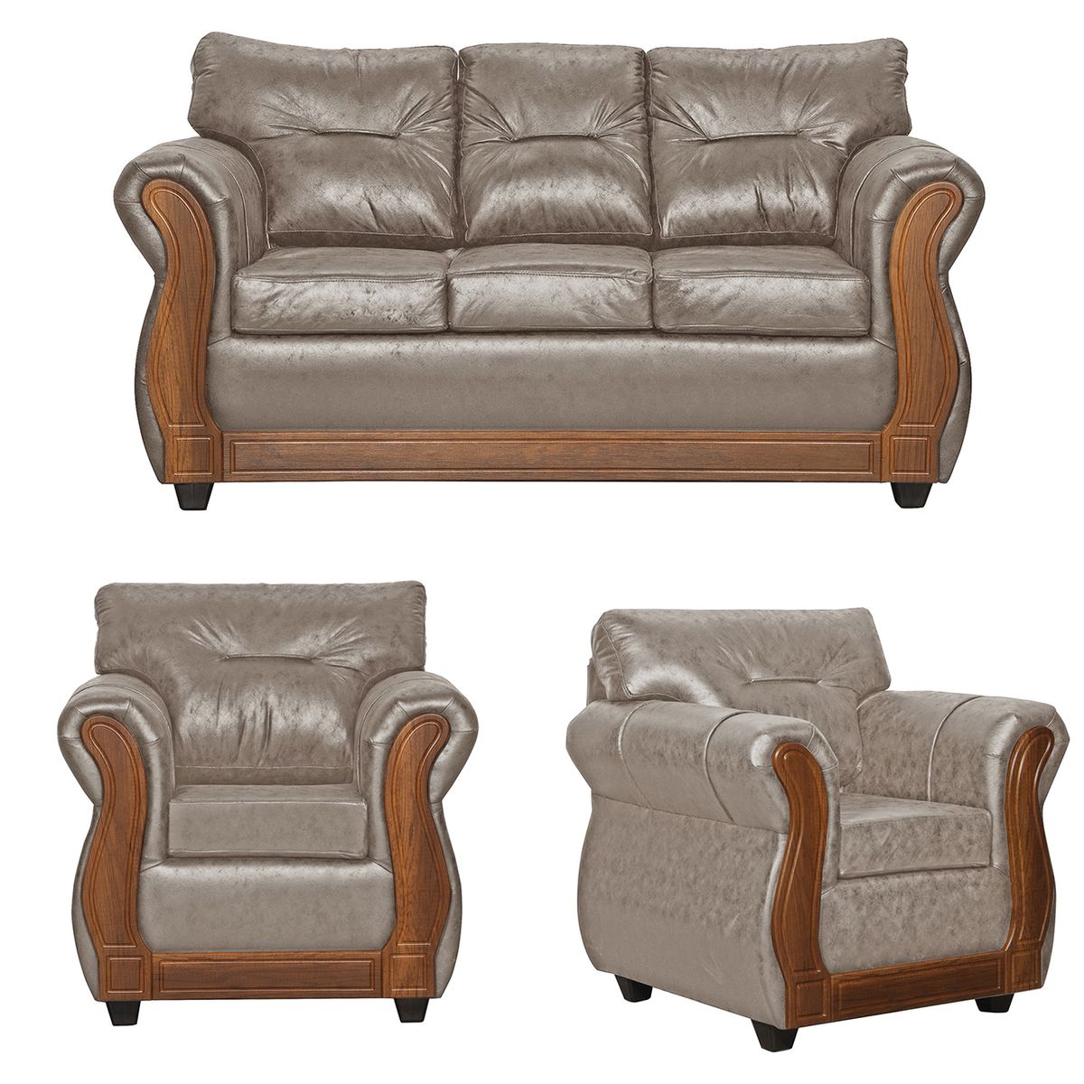 BLACK FACTORY - Juego de Living 3 1 1 Toronto