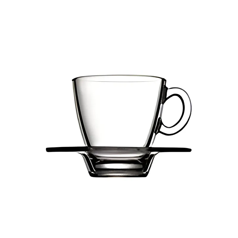 PASABAHCE - Set De 6 Tazas De Te Con Platillo 215 Cc Linea Aqua