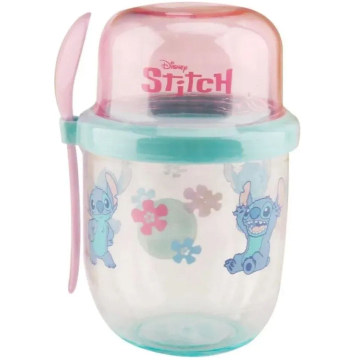 GENERICO - Vaso Yogurt Infantil Disney Stitch 450ml con Cuchara