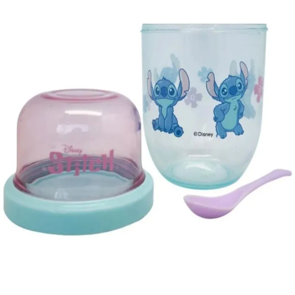 GENERICO - Vaso Yogurt Infantil Disney Stitch 450ml con Cuchara