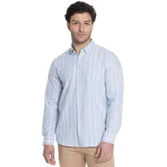 TRUVAL - CAMISA HOMBRE MANGA LARGA OXFORD LISTADA -