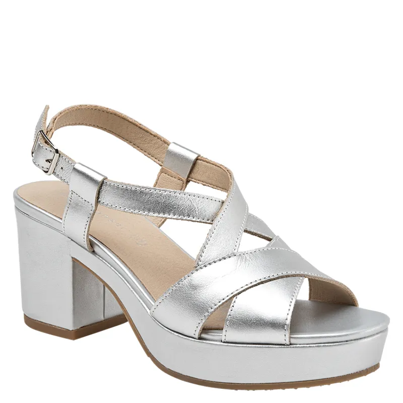 BRUNO ROSSI - Sandalia Casual Mujer Plateado Bruno Rossi