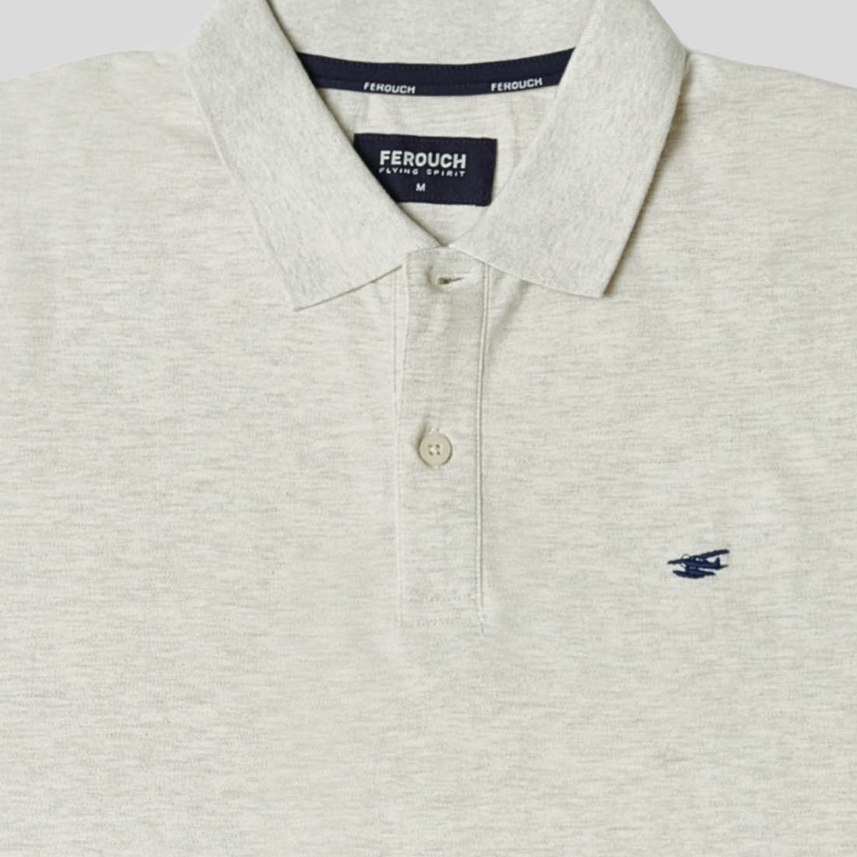 FEROUCH - Polera Pique Basica Café Ferouch