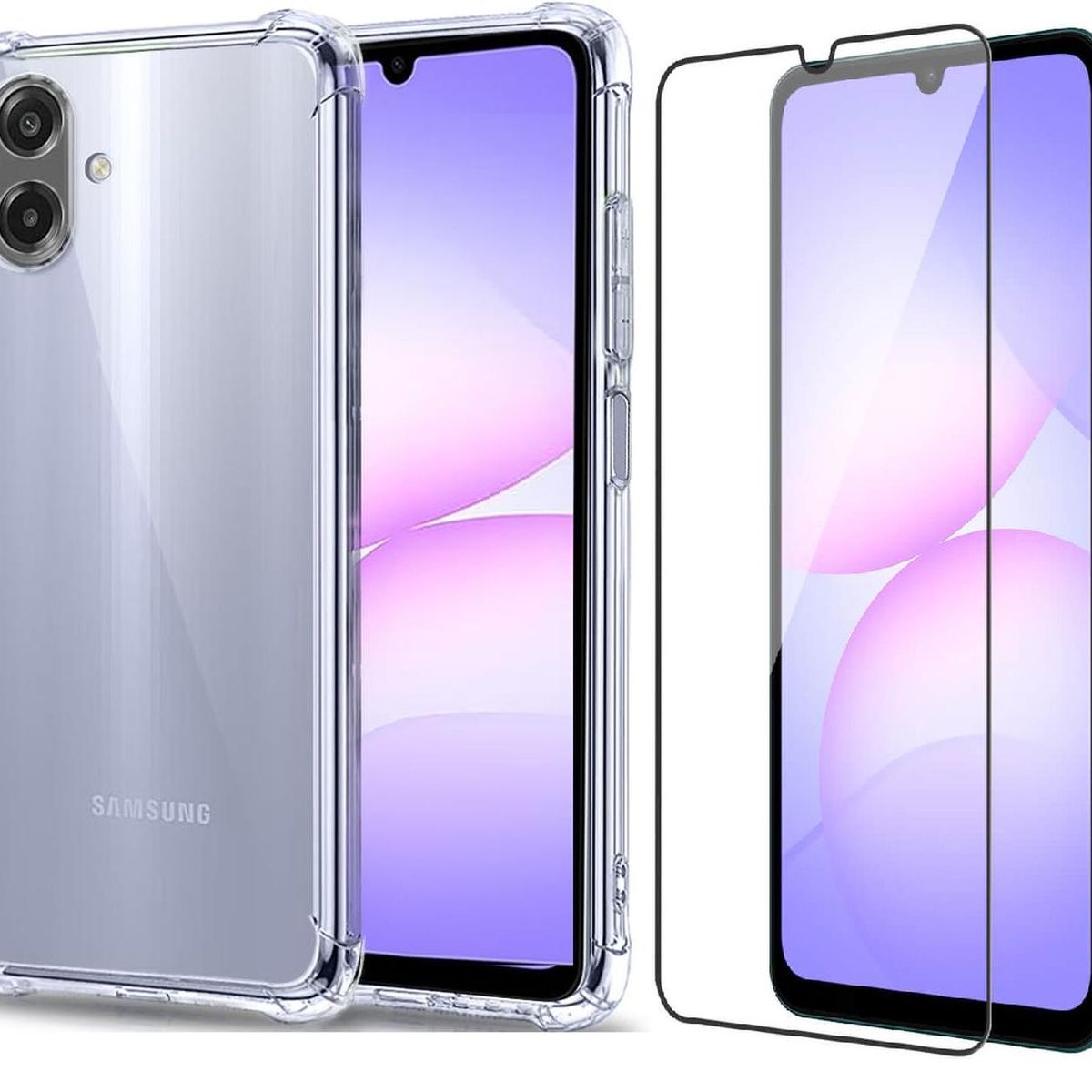 GENERICO - Carcasa Antishock transparente para Samsung A07 + Lamina Completa - Agua