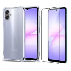 GENERICO - Carcasa Antishock transparente para Samsung A07 + Lamina Completa - Agua