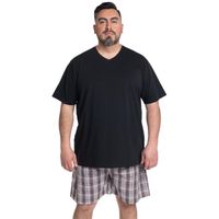 PIJAMA HOMBRE RELAX DÚO POLERA JERSEY BERMUDA CUADROS