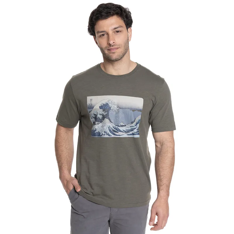 TRUVAL - POLERA HOMBRE CUELLO REDONDO ESTAMPADO FRONTAL - TRUVAL