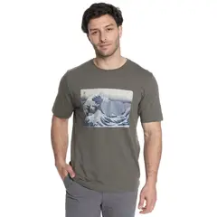 TRUVAL - POLERA HOMBRE CUELLO REDONDO ESTAMPADO FRONTAL -