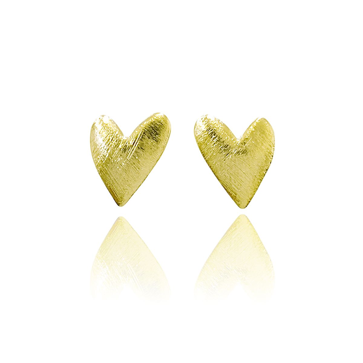 COGGIOLA - Aros Corazón Tierno Satinado Lámina Enchapado Oro 18K