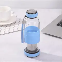 GENERICO - Infusores De Te Y Hierbas Infusor Te Botella Vidrio Azul