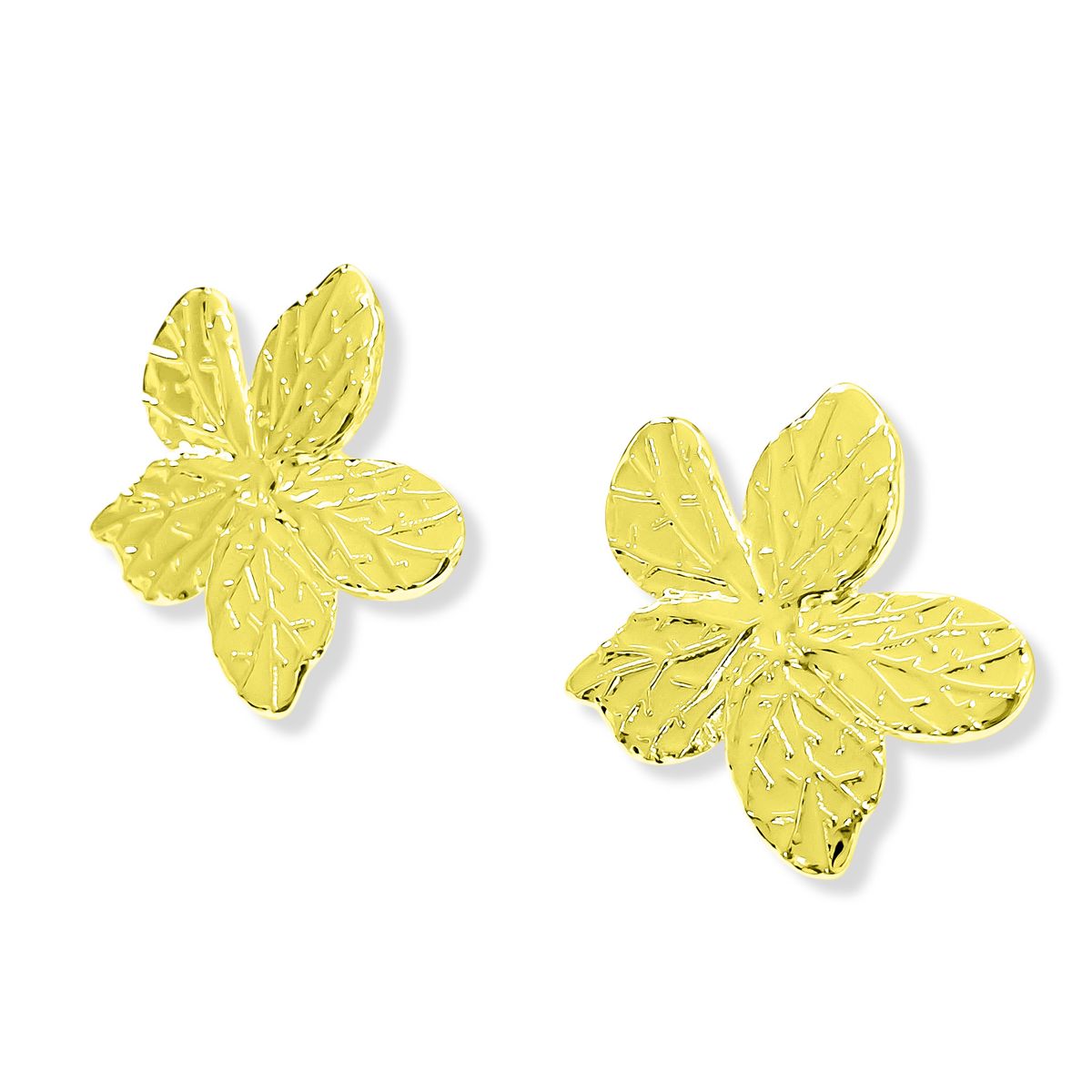 COGGIOLA - Aros Flor Pétalos Ramificados Enchapados Oro 18K
