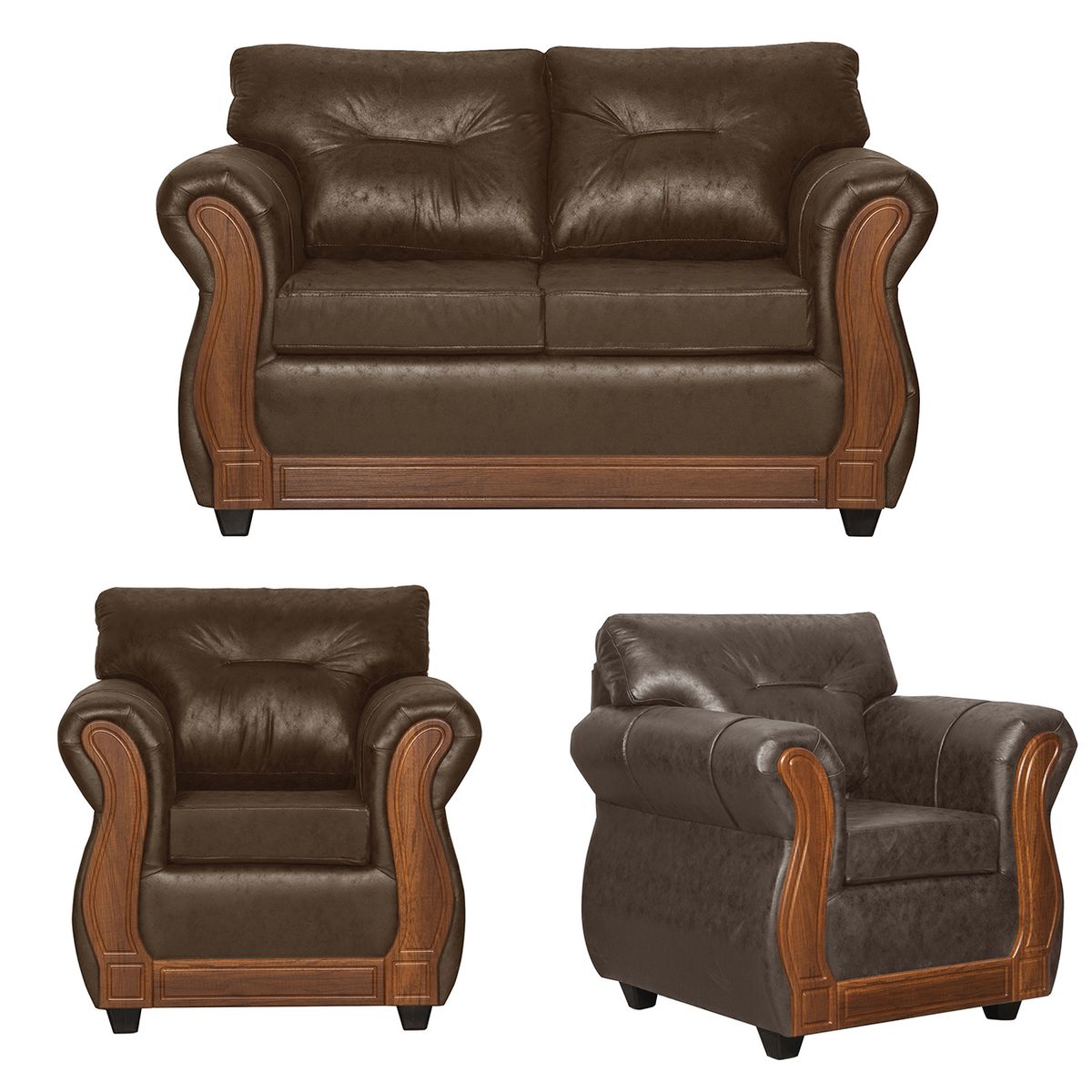 BLACK FACTORY - Juego de Living 2 1 1 Toronto