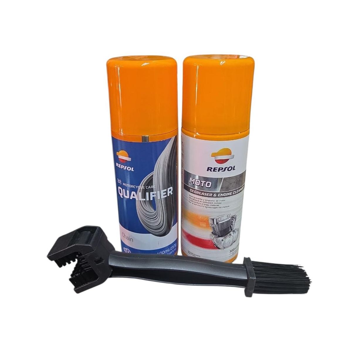 GENERICO - Kit De Lubricante Cadena + Desengrasante + Cepillo Para Moto