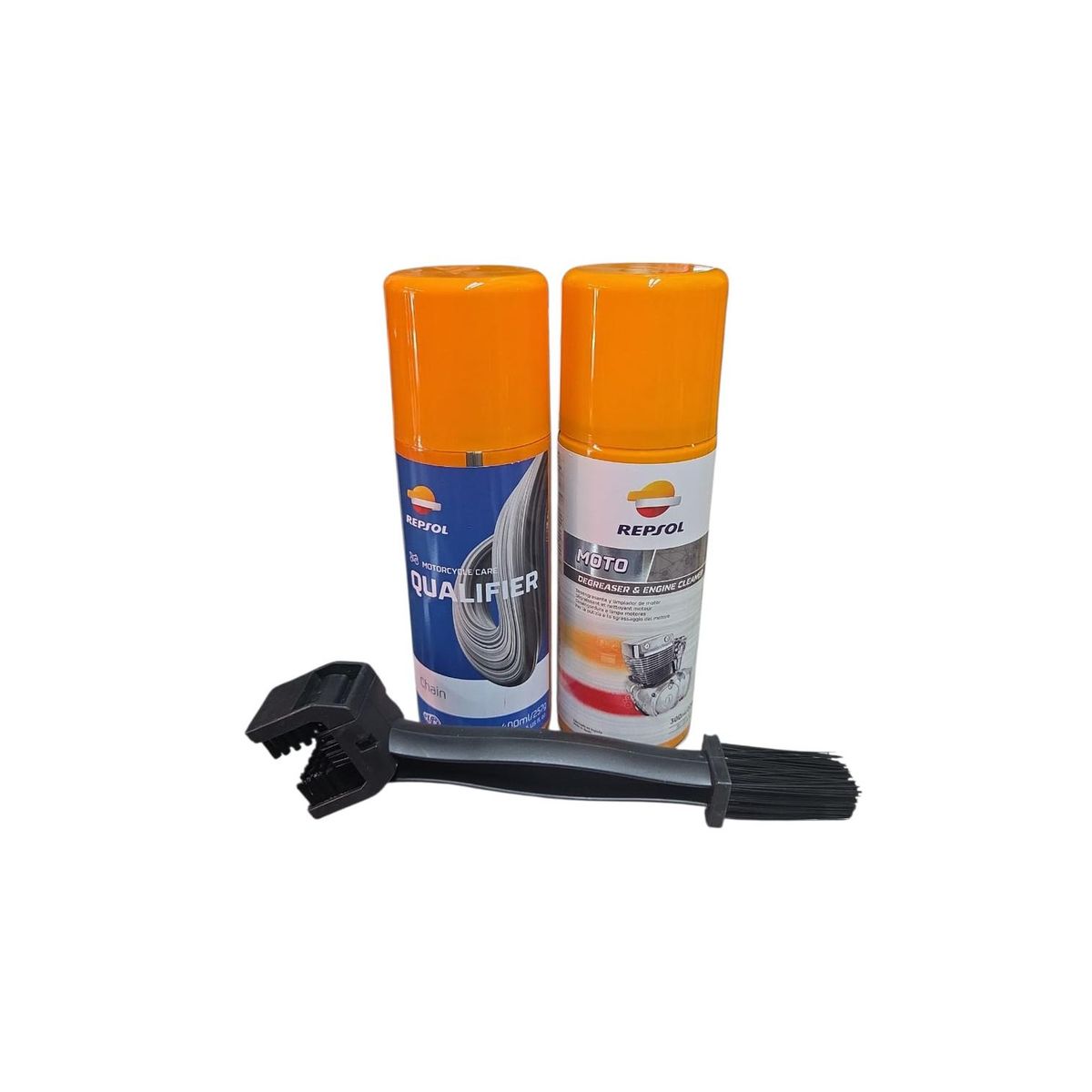 GENERICO - Kit De Lubricante Cadena + Desengrasante + Cepillo Para Moto