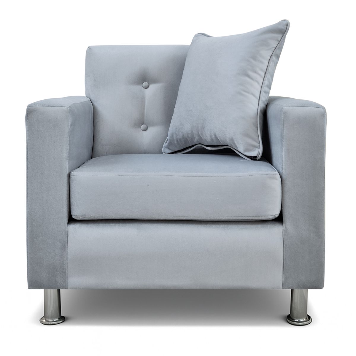 MBC - Sofá 1 Cuerpo New Mallorca Felpa Gris