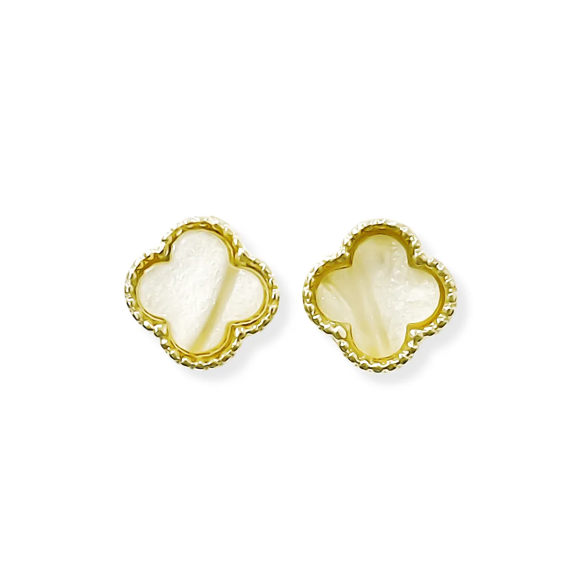 COGGIOLA - Aros Trébol Nácar Enchapado Oro 18K