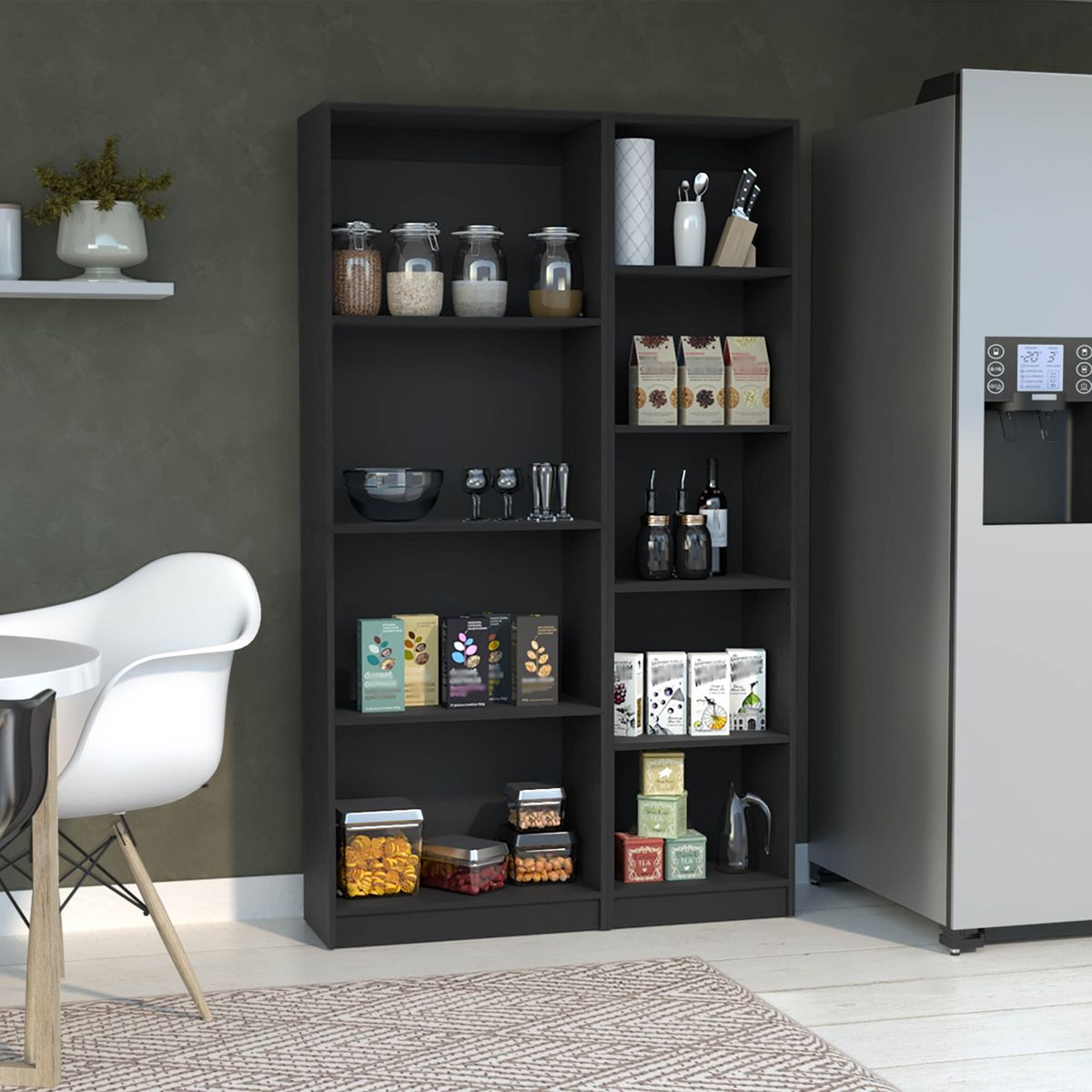 TUHOME - Combo Estante 3 Repisas + Estante 4 Repisas Home Wengue