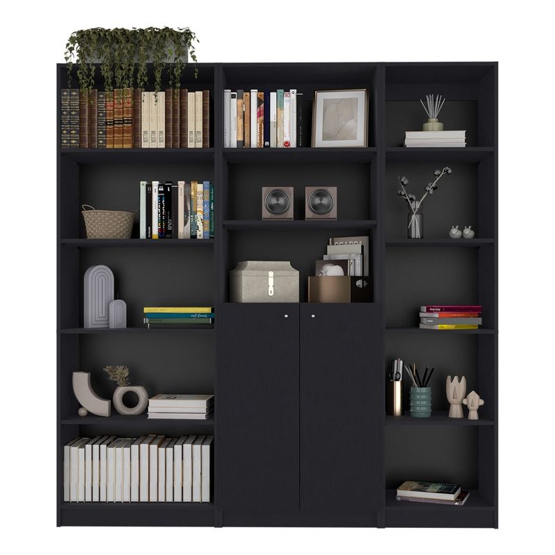 TUHOME - Combo Estante 2 Puertas + Estante 45 Cm + Estante 628 Cm Home Wengue