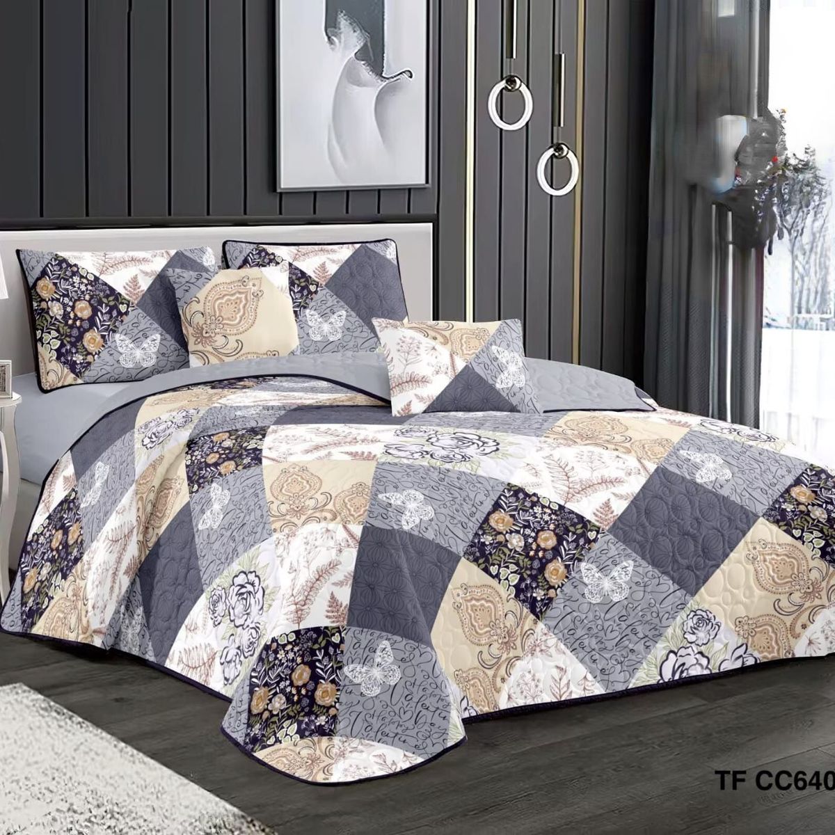 GENERICO - COBERTORES DE VERANO QUILTS REVERSIBLES DISEÑOS EN 5D