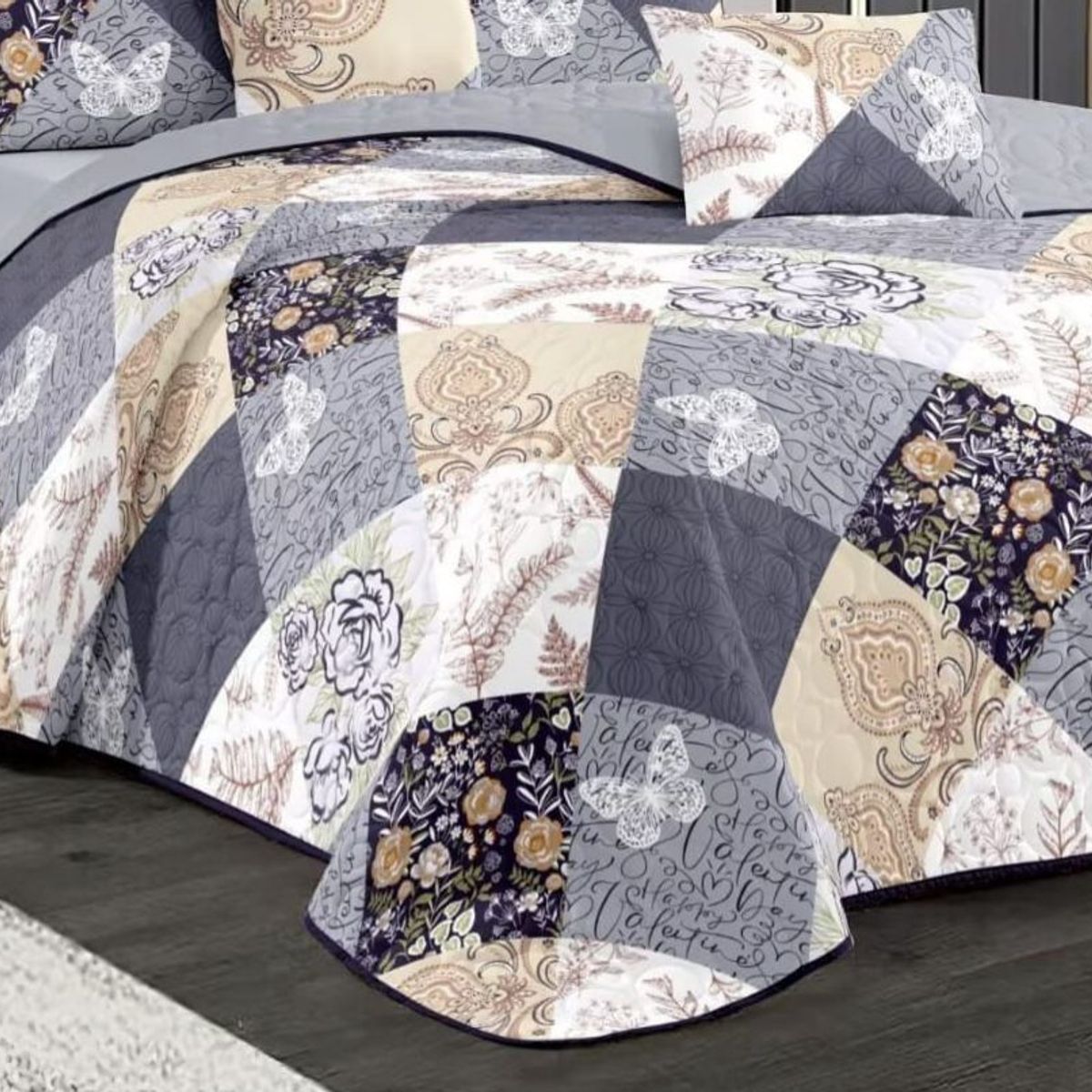 GENERICO - COBERTORES DE VERANO QUILTS REVERSIBLES DISEÑOS EN 5D