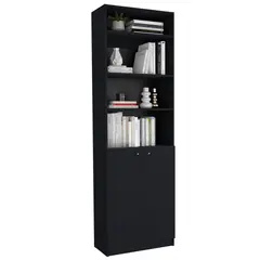 TUHOME - Set Estante 2 Puertas + Complemento Fm-035N Negro