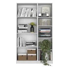 TUHOME - Combo Estante 45 Cm + Estante 3 Repisas Home Blanco