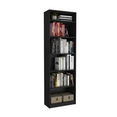 TUHOME - Combo Estante 4 Repisas + Complemento Home Wengue