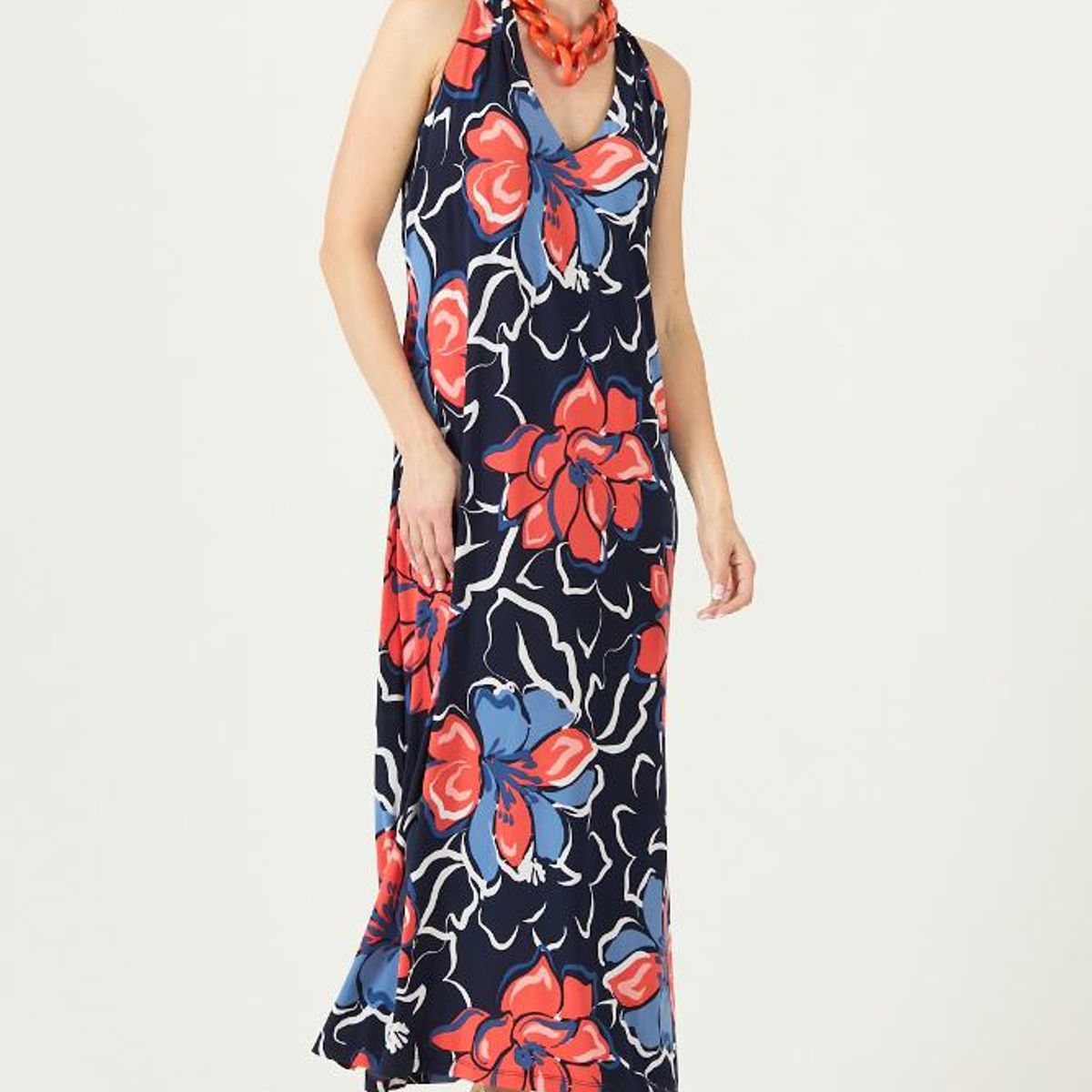 PRIVILEGE - Vestido azul marino estampado PRIVILEGE 3126