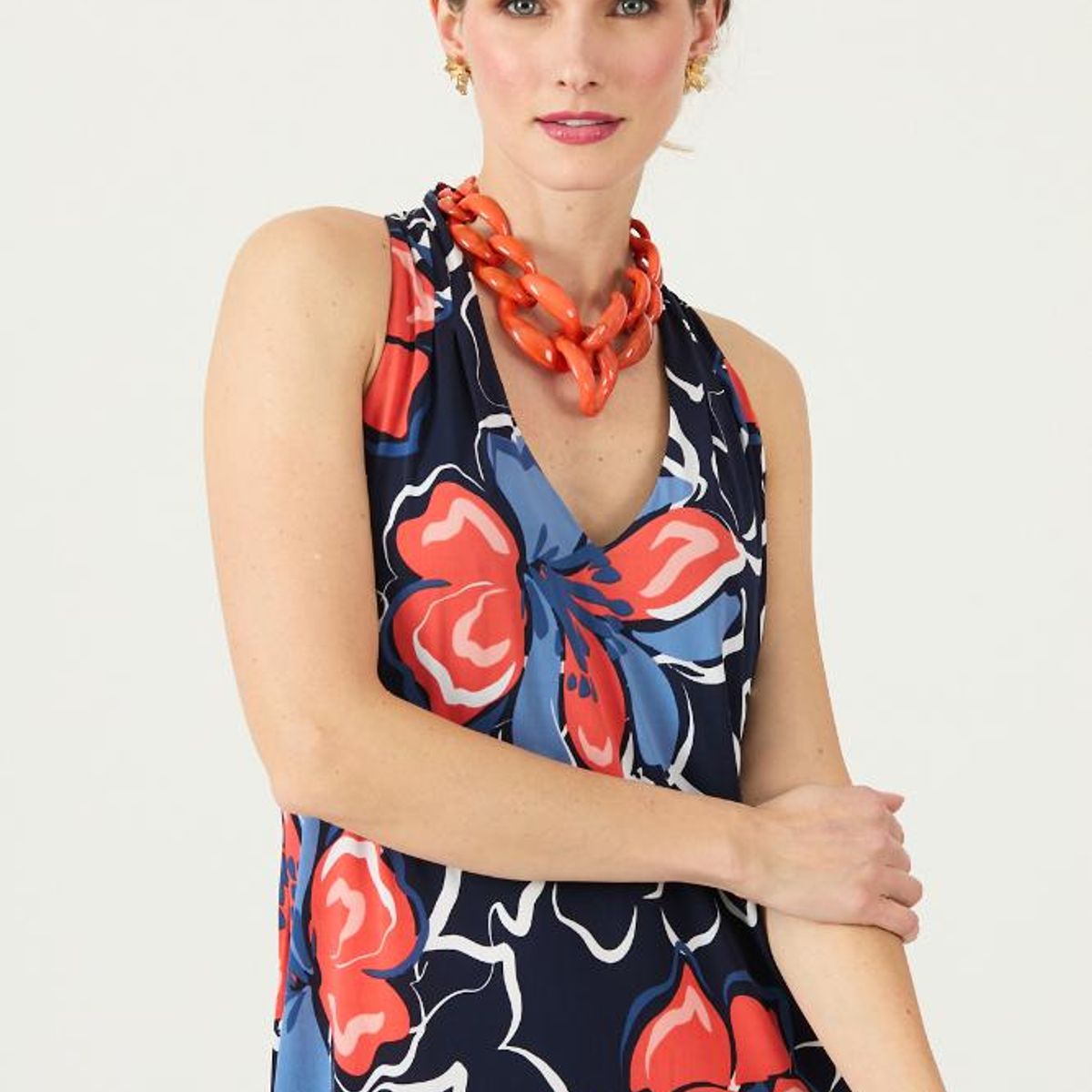 PRIVILEGE - Vestido azul marino estampado PRIVILEGE 3126