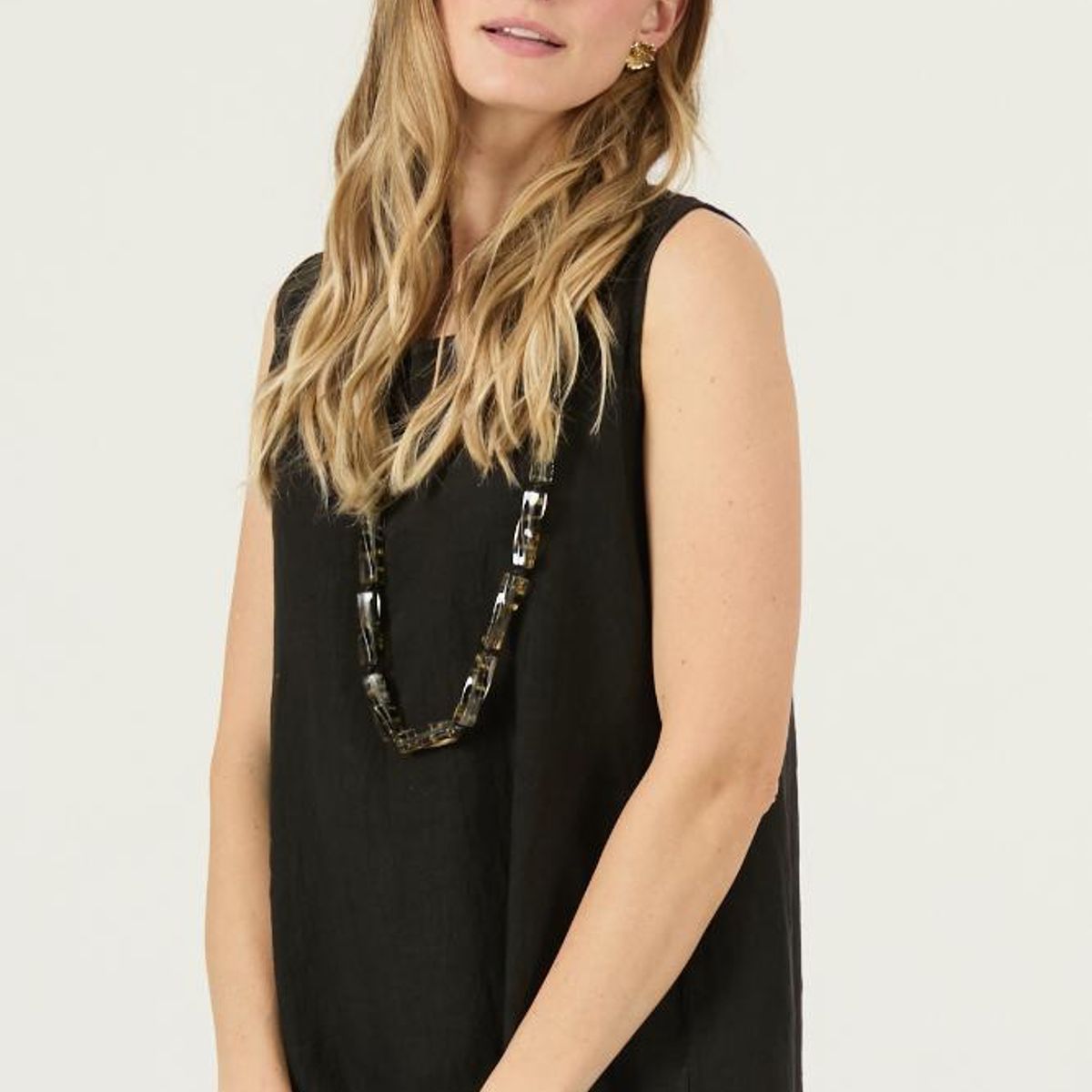 PRIVILEGE - Vestido de lino negro PRIVILEGE 3049