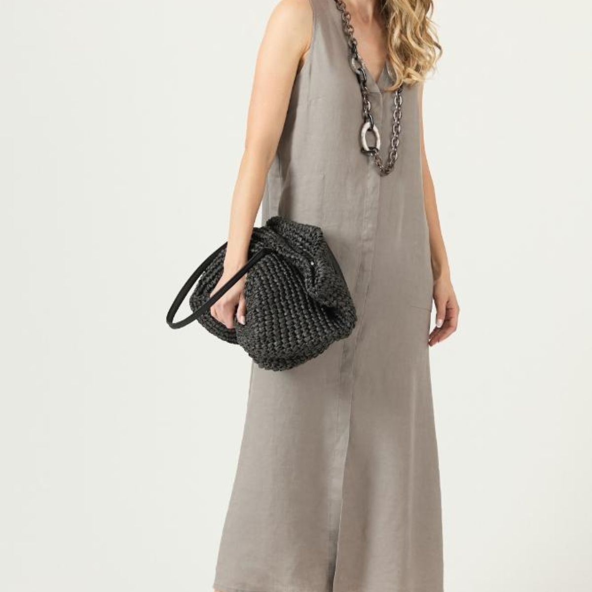 PRIVILEGE - Vestido de lino vison PRIVILEGE 3244