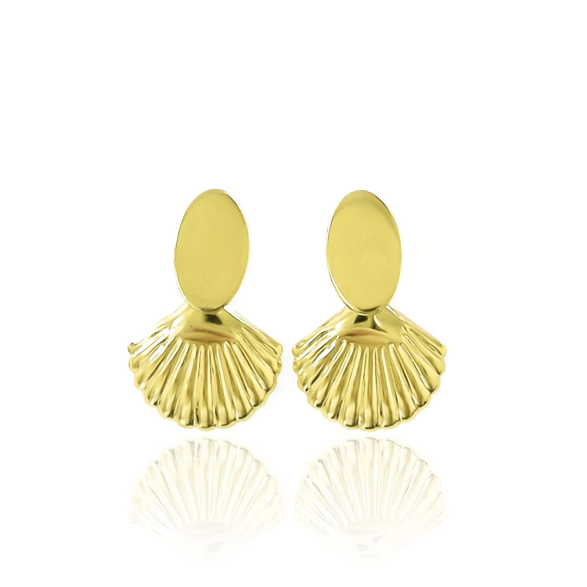 COGGIOLA - Aros Concha Colgante tope Enchapado Oro 18K