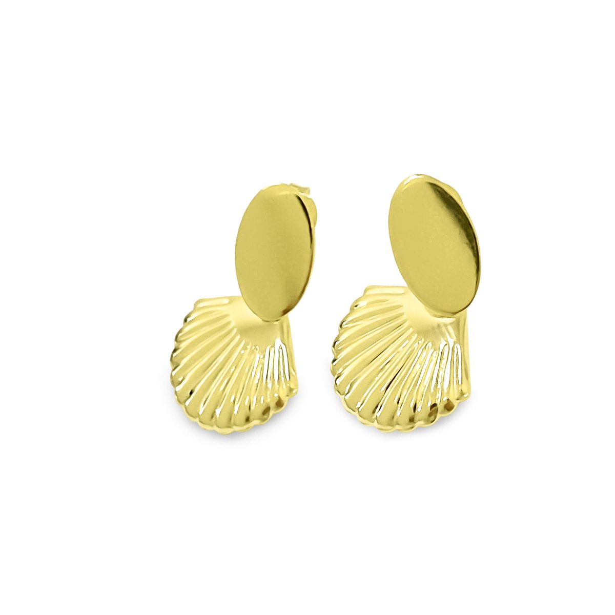 COGGIOLA - Aros Concha Colgante tope Enchapado Oro 18K