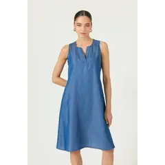 PRIVILEGE - Vestido de lyocell indigo