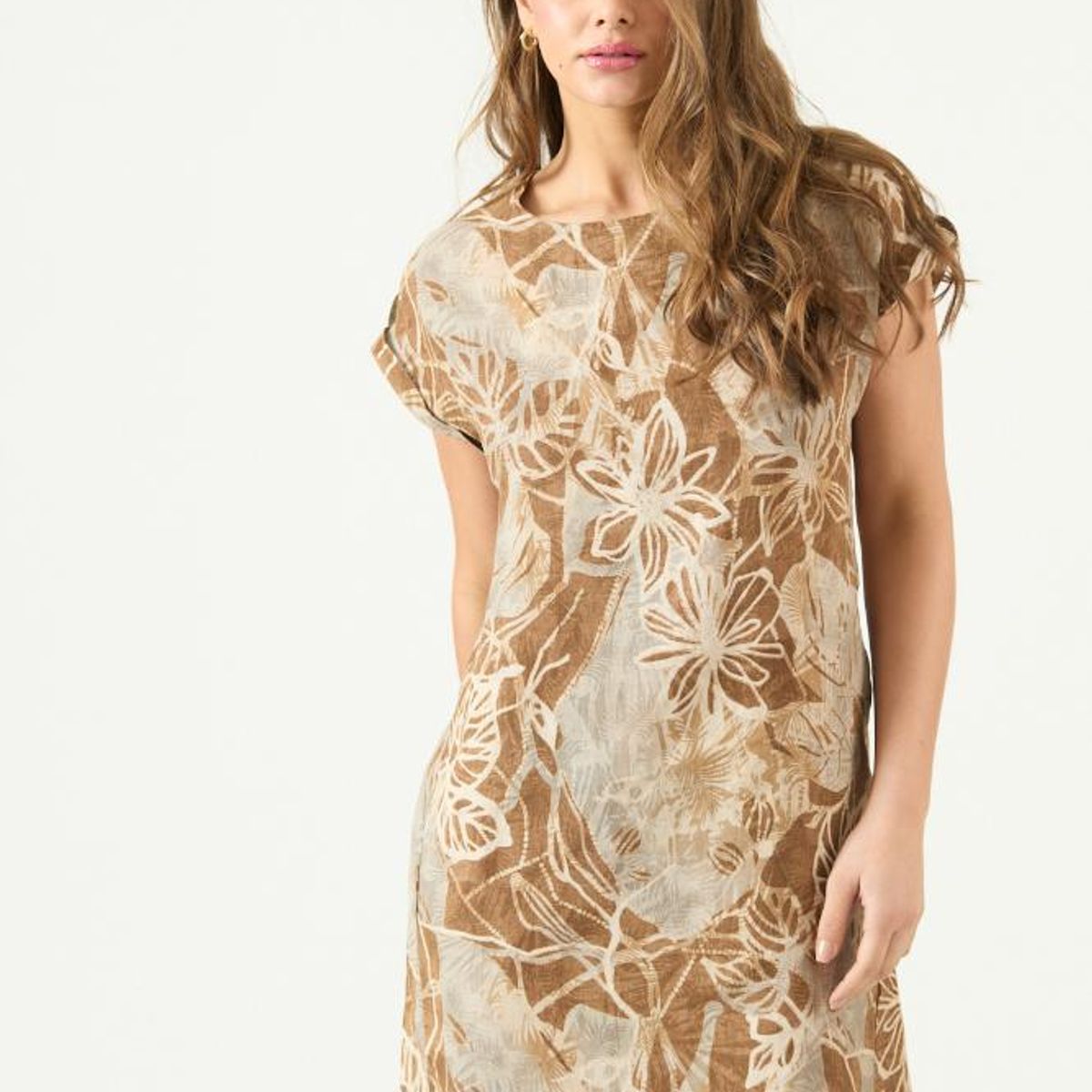 PRIVILEGE - Vestido de lino vison estampado PRIVILEGE 3055