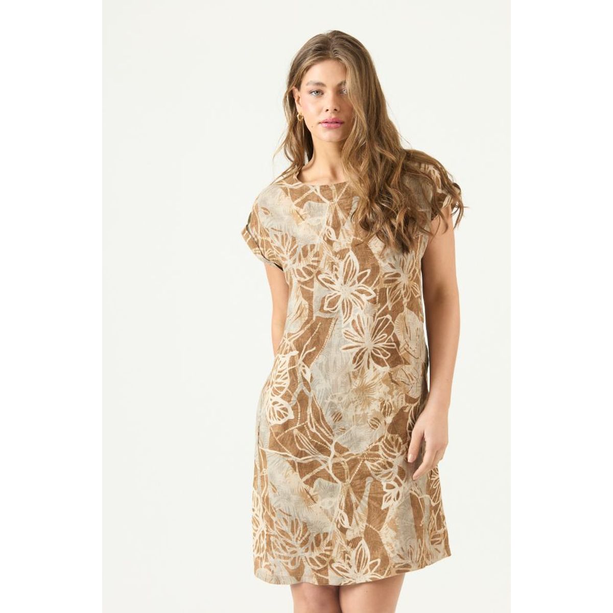 PRIVILEGE - Vestido de lino vison estampado PRIVILEGE 3055