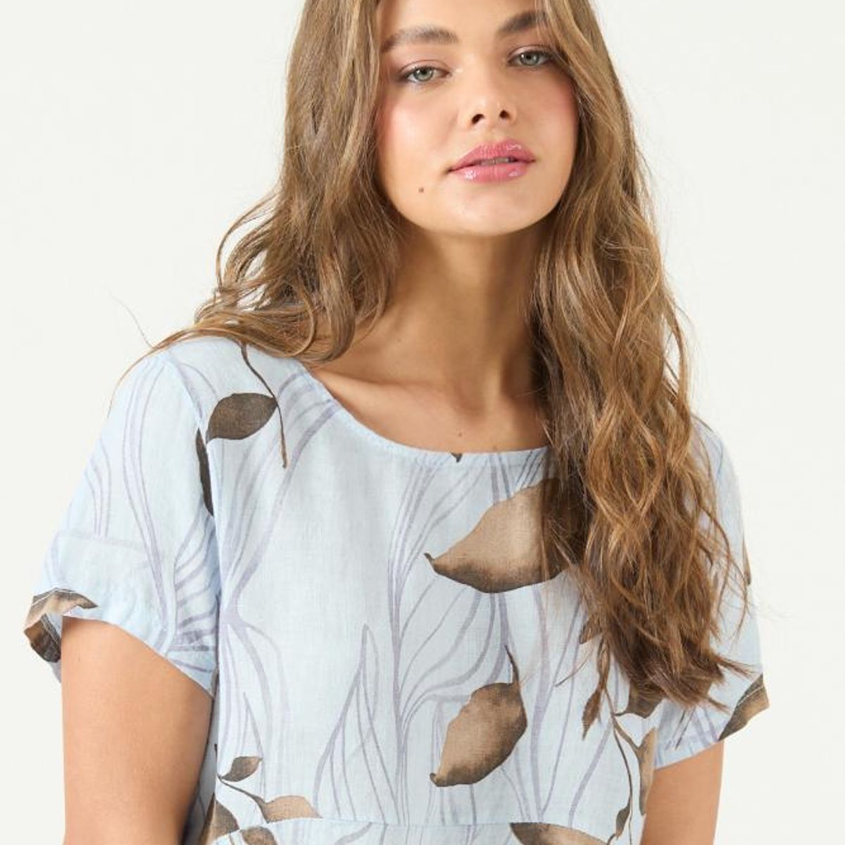 PRIVILEGE - Vestido de lino vison estampado PRIVILEGE 3057