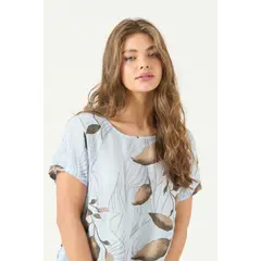 PRIVILEGE - Vestido de lino vison estampado 3057