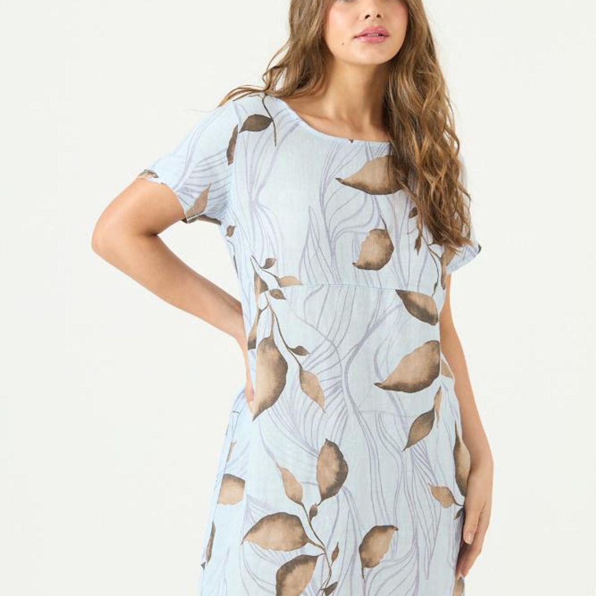 PRIVILEGE - Vestido de lino vison estampado PRIVILEGE 3057