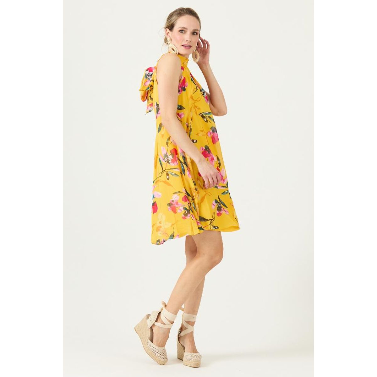 PRIVILEGE - Vestido amarillo estampado PRIVILEGE 3411