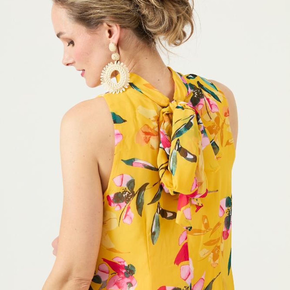 PRIVILEGE - Vestido amarillo estampado PRIVILEGE 3411