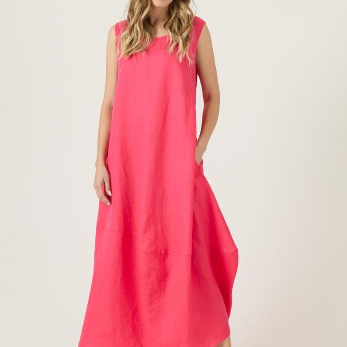 PRIVILEGE - Vestido de lino fucsia PRIVILEGE 3259