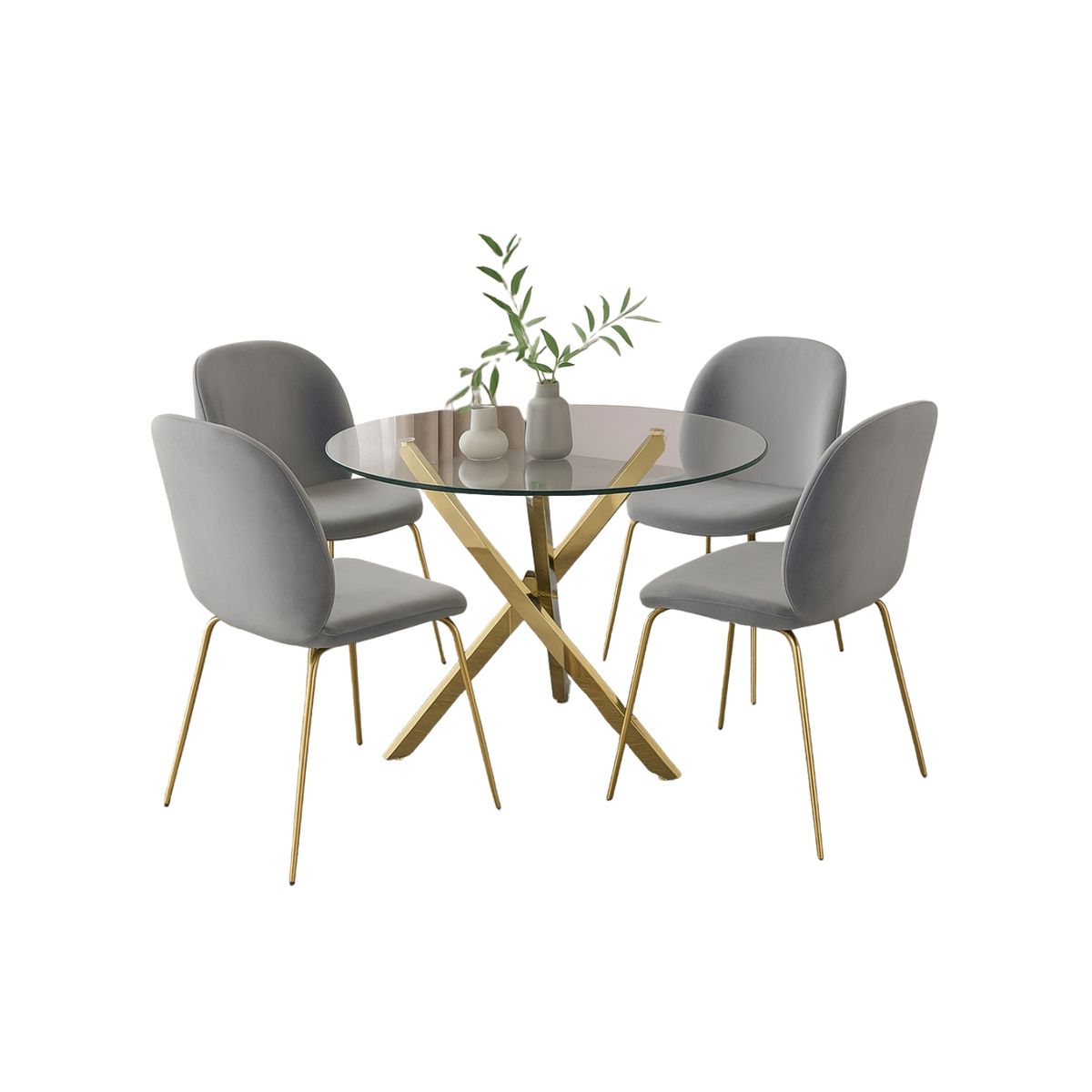 HABITA2 CHILE - Comedor dubai berlin gold 100 - 4 puestos