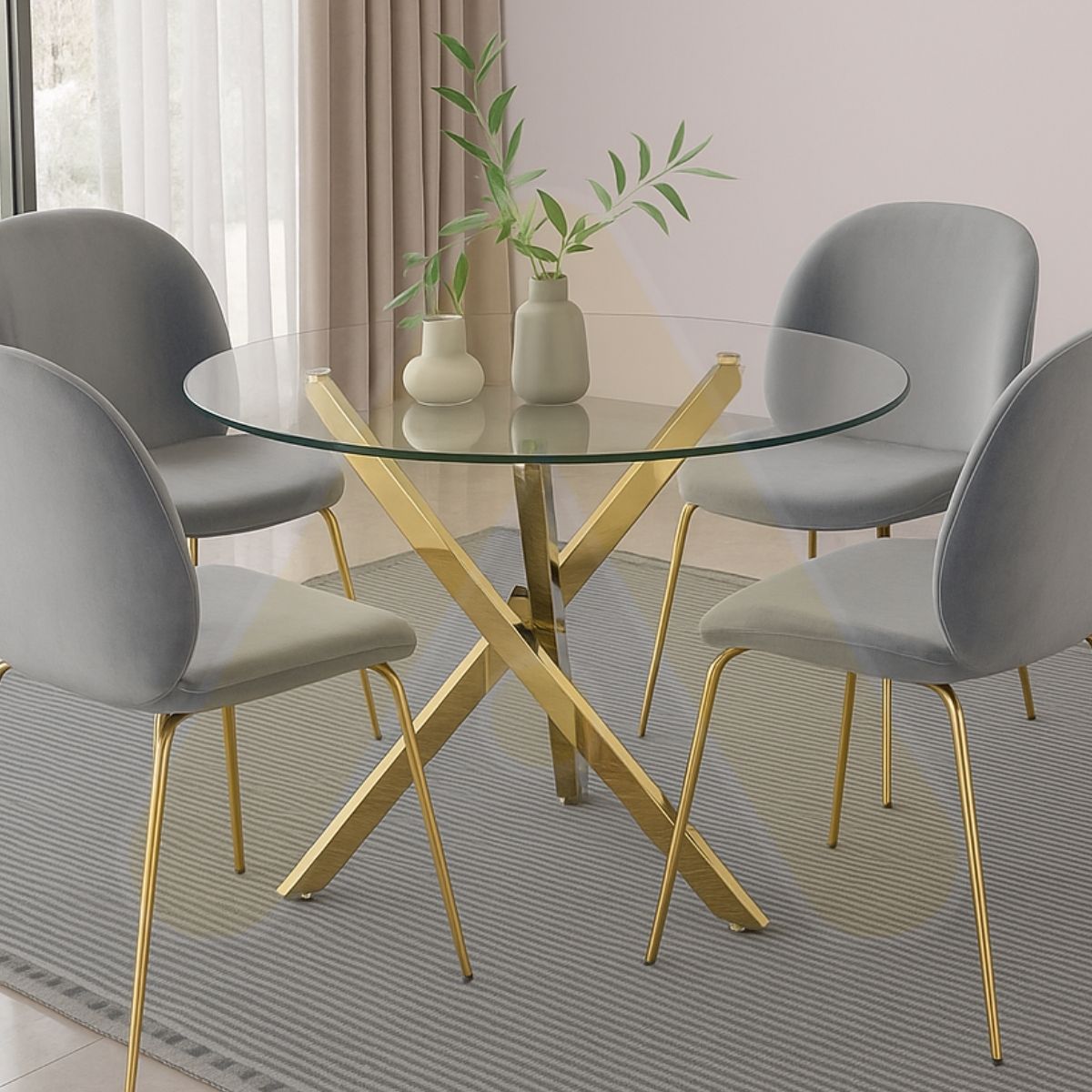 HABITA2 CHILE - Comedor dubai berlin gold 100 - 4 puestos