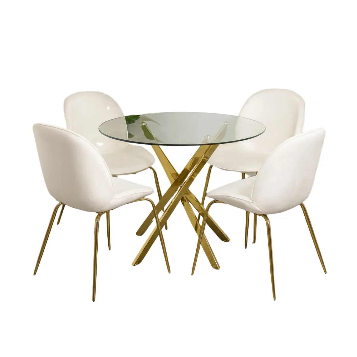 HABITA2 CHILE - Comedor dubai berlin gold 100 - 4 puestos