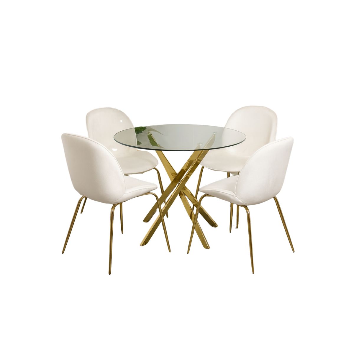 HABITA2 CHILE - Comedor dubai berlin gold 100 - 4 puestos