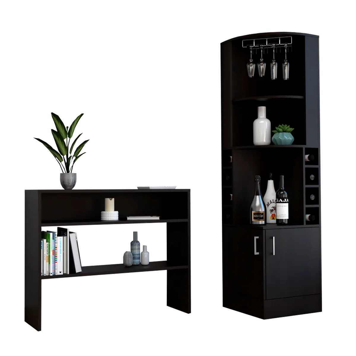 TUHOME - Combo Bar Esquinero + Arrimo Beijing Wengue